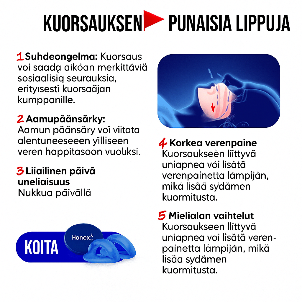 Sanvero kuorsauksenestolaite – universaali koko